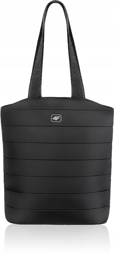 4F MIEJSKA SPORTOWA STYLOWA TORBA NA RAMIĘ PIKOWANA CZARNA SHOPPER BAG 21L Marka 4F