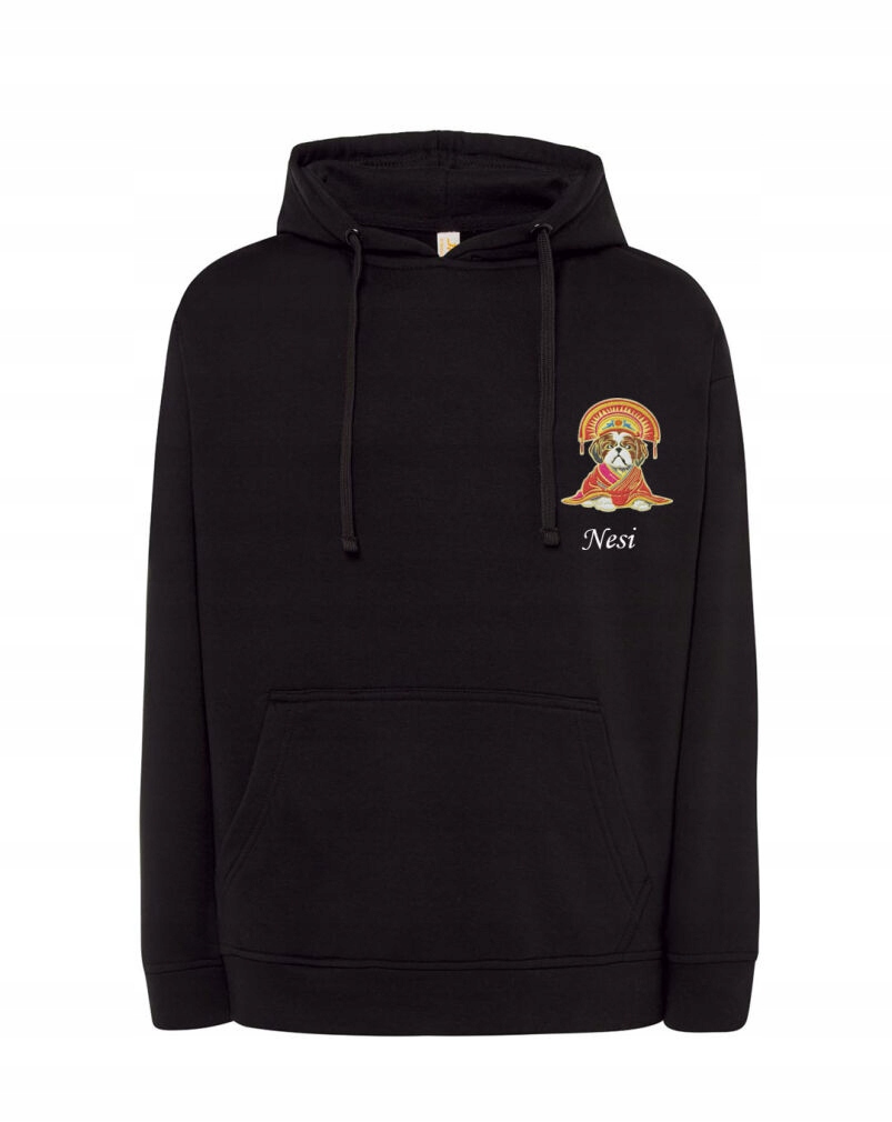 Mikina S Shih Tzu Jméno Psa Výšivka Over Size Černá M Dárek K Narozeninám Pánská