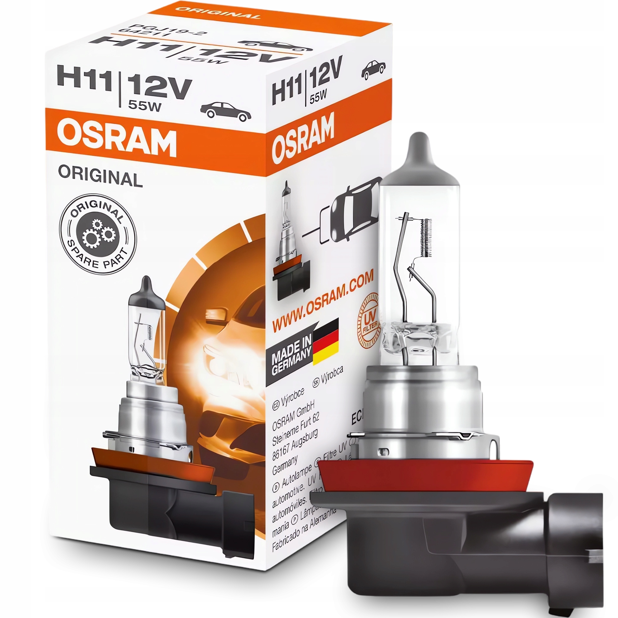 Żarówka Osram H11 Original 12V 55W Żarówki Halogenowe Homologacja Ece R37