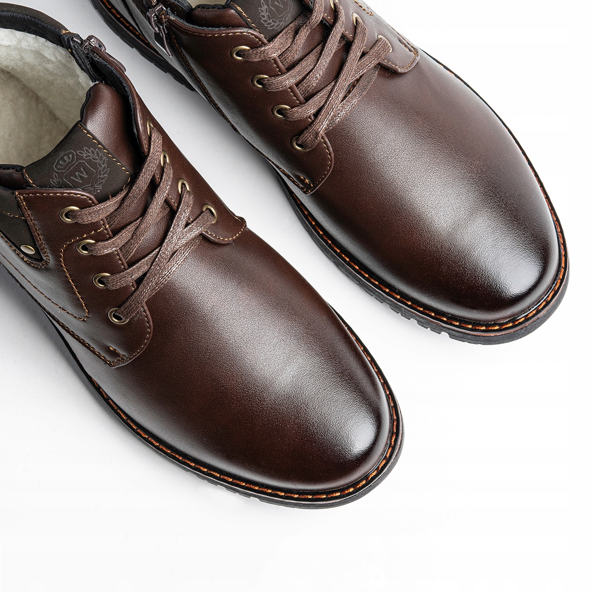 Trzewiki zimowe OCIEPLANE trapery WEŁNA bieżnik SUWAK mocne modne Wojtyłko Płeć mężczyzna