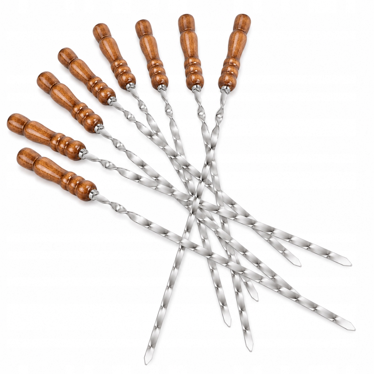 8 X Špízy Na Špízy Grilovací Jehly Nerezové 600/12/3 MM Leštěné