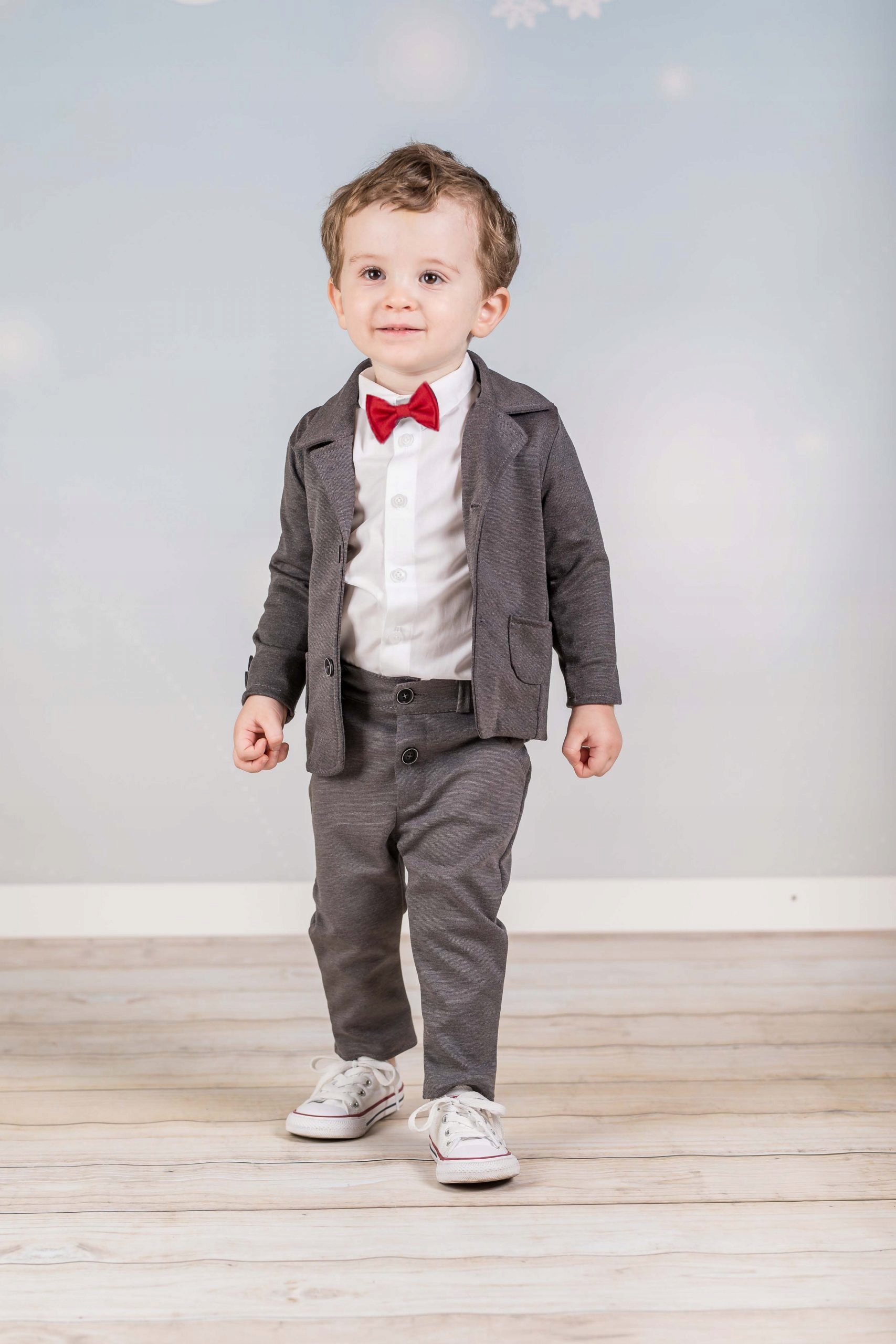 GARNITUR 4 cz. grafitowy gładki Chrzest Święta 86 Rozmiar 86