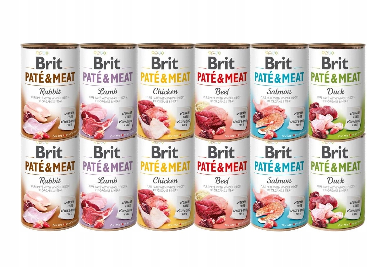 Brit Mokra karma dla psa Pate&Meat MIX smaków 12x400g Bezzbożowa