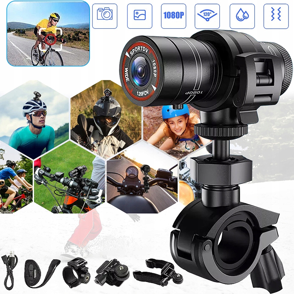Kamera Pro Cyklistický Motocykl, Sportovní Kamera 1080P Pro Cyklistickou Helmu