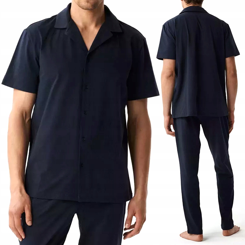 Elegantní bavlněné pánské košilové pyžamo Atlantic BNMP-002 XXL