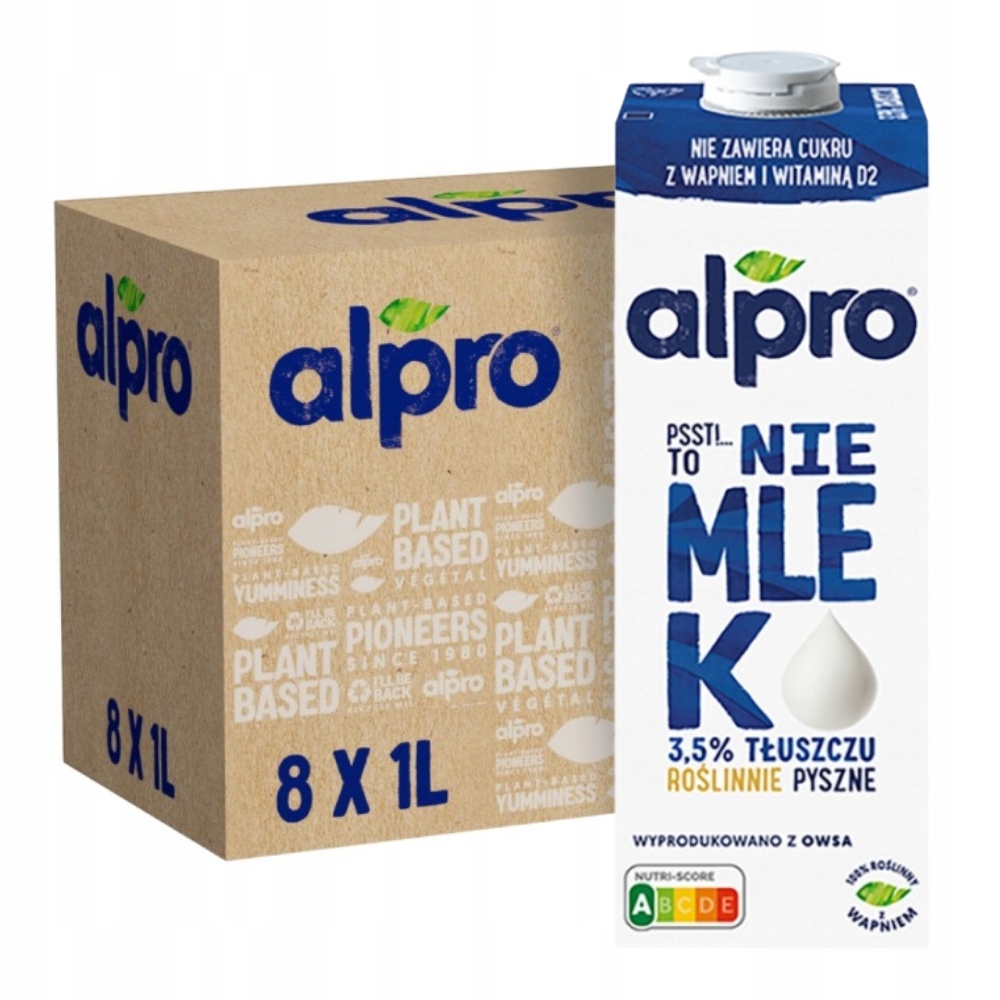 Alpro Psst! To nie mlek Napój owsiany 3,5 % 1 l x 8 sztuk