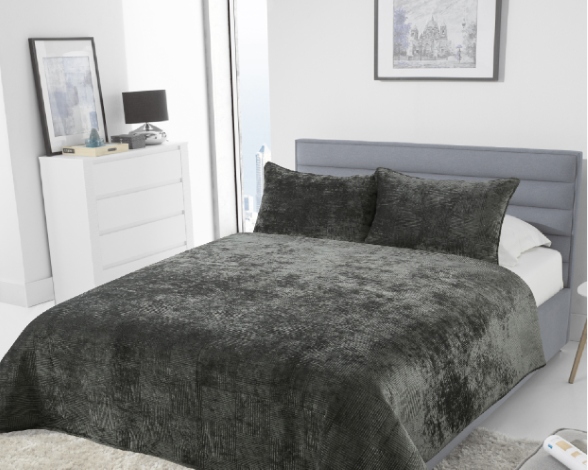 Přikrývka 200X220 2x povlak 50x70 Welwet Šedá Ava Inspirace