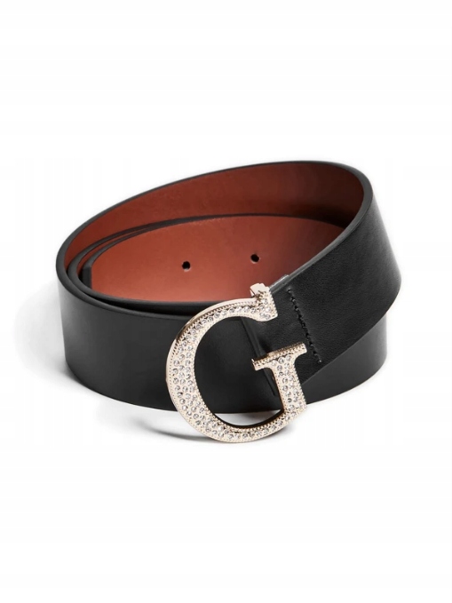 Guess pásek Rhinestone G Logo černý M