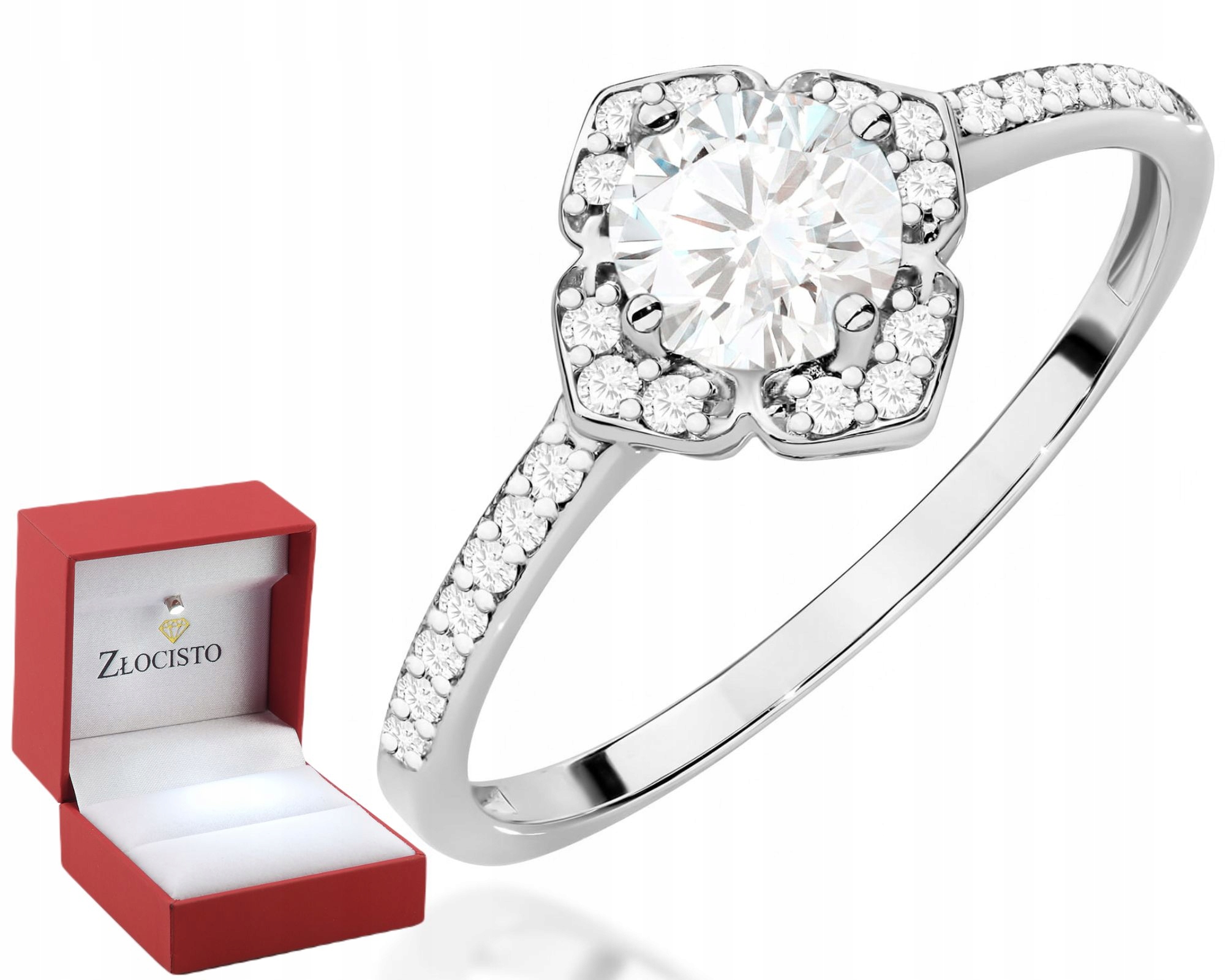 Bílé Zlato Prstýnek S Bílým Safírem A Brilianty Zlato 585 Jako Dárek