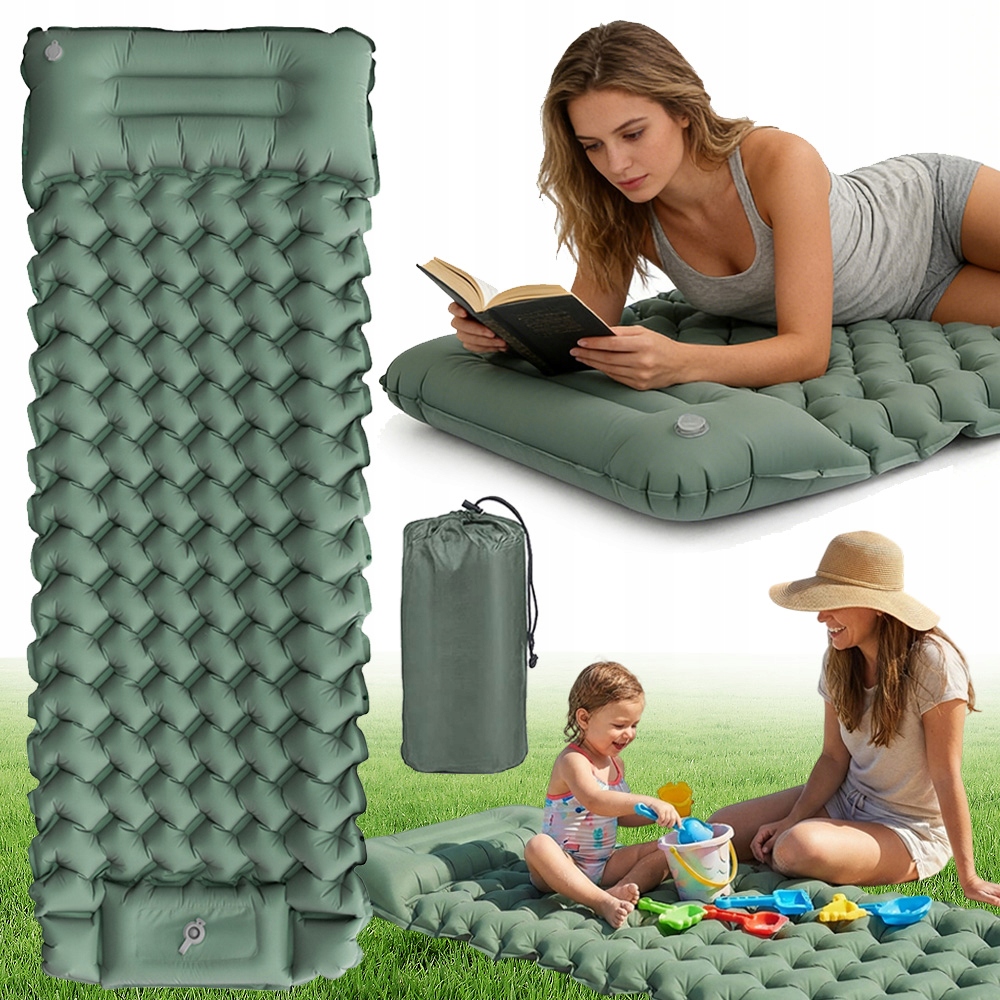 Materac Turystyczny Dmuchany Komfort Tpu 200X66X14CM Szybkie Pompowanie