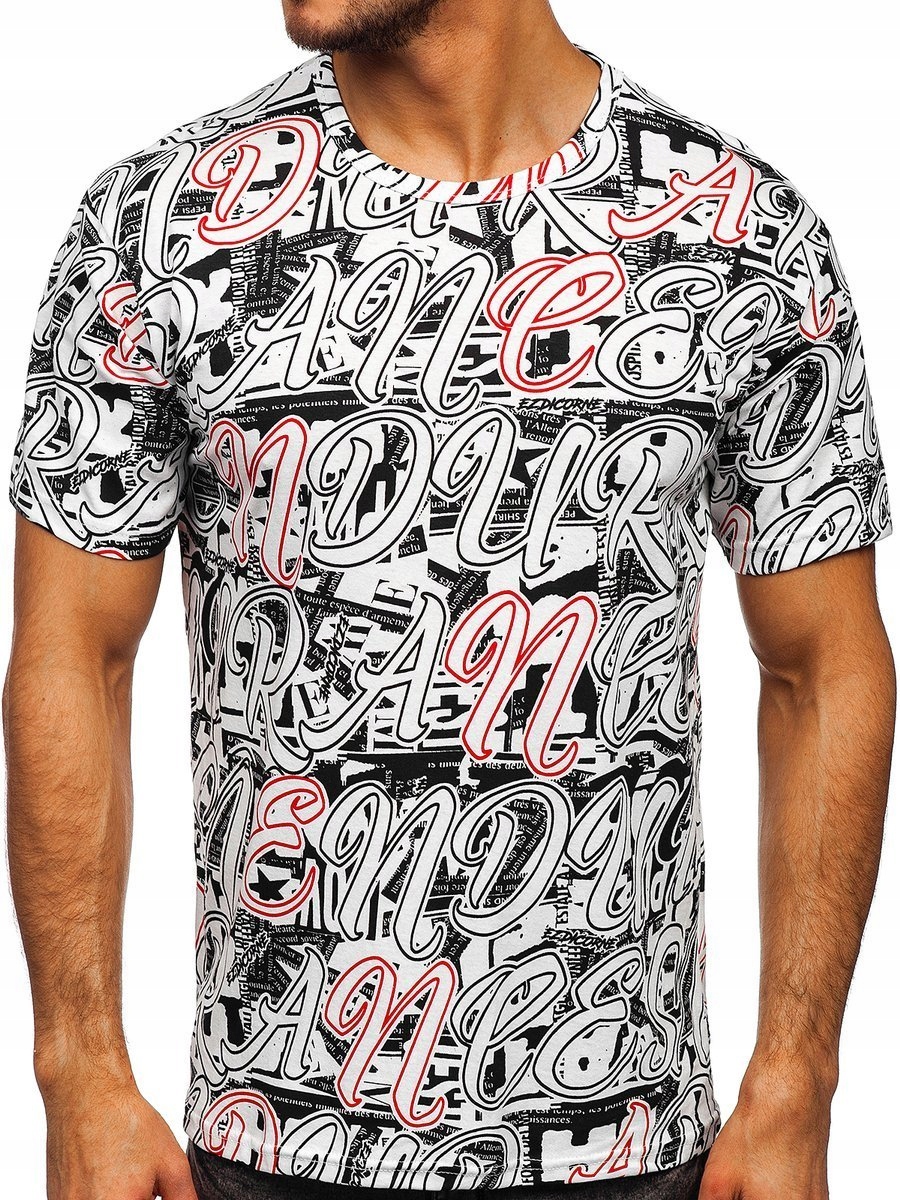 

T-shirt Męski Z Nadrukiem Biały 14906 Denley_l