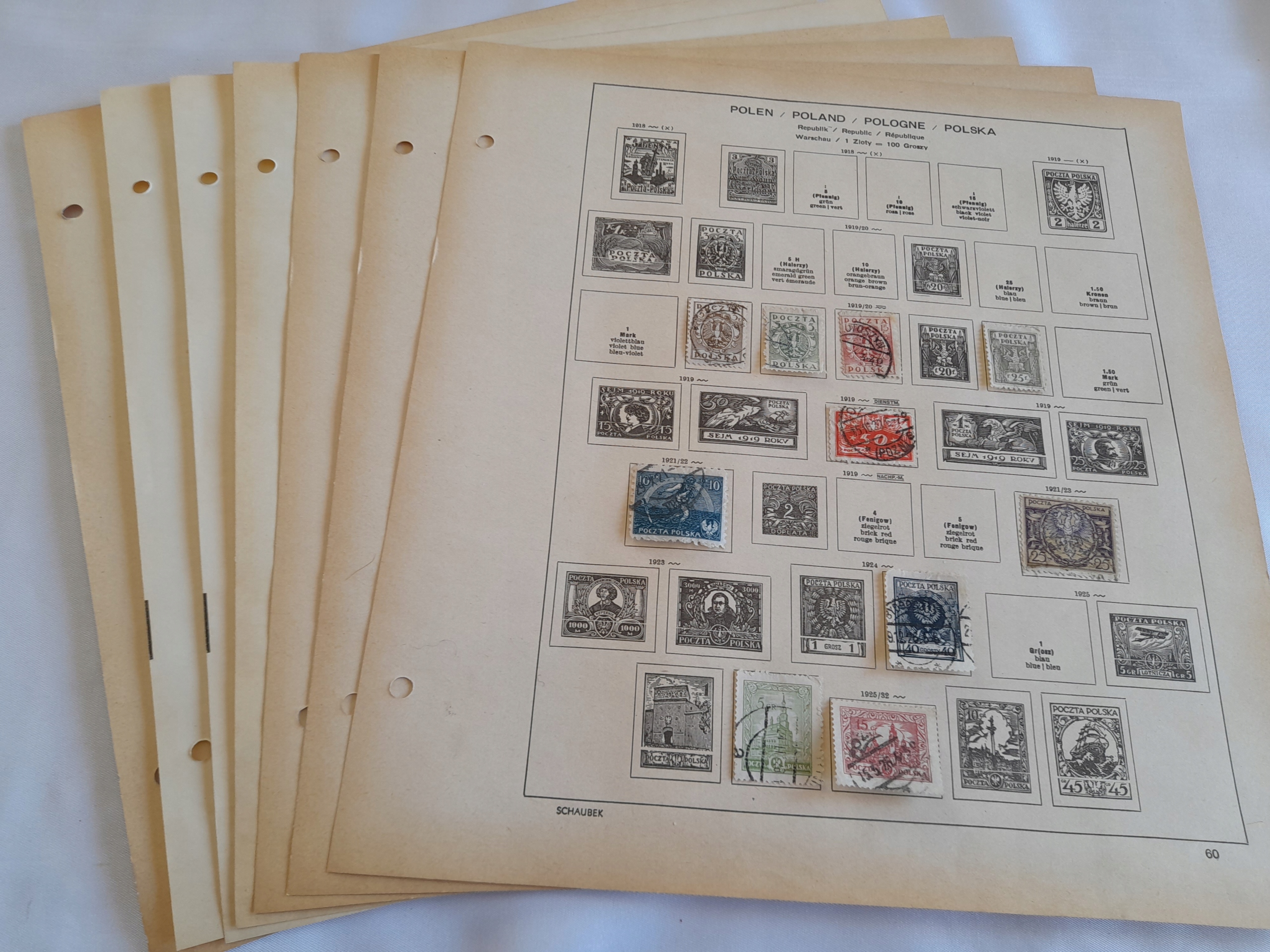 POLSKA. BARDZO STARY CENNY WIEKOWY ZBIÓR OD 1919 ROKU NA 7 KARTACH