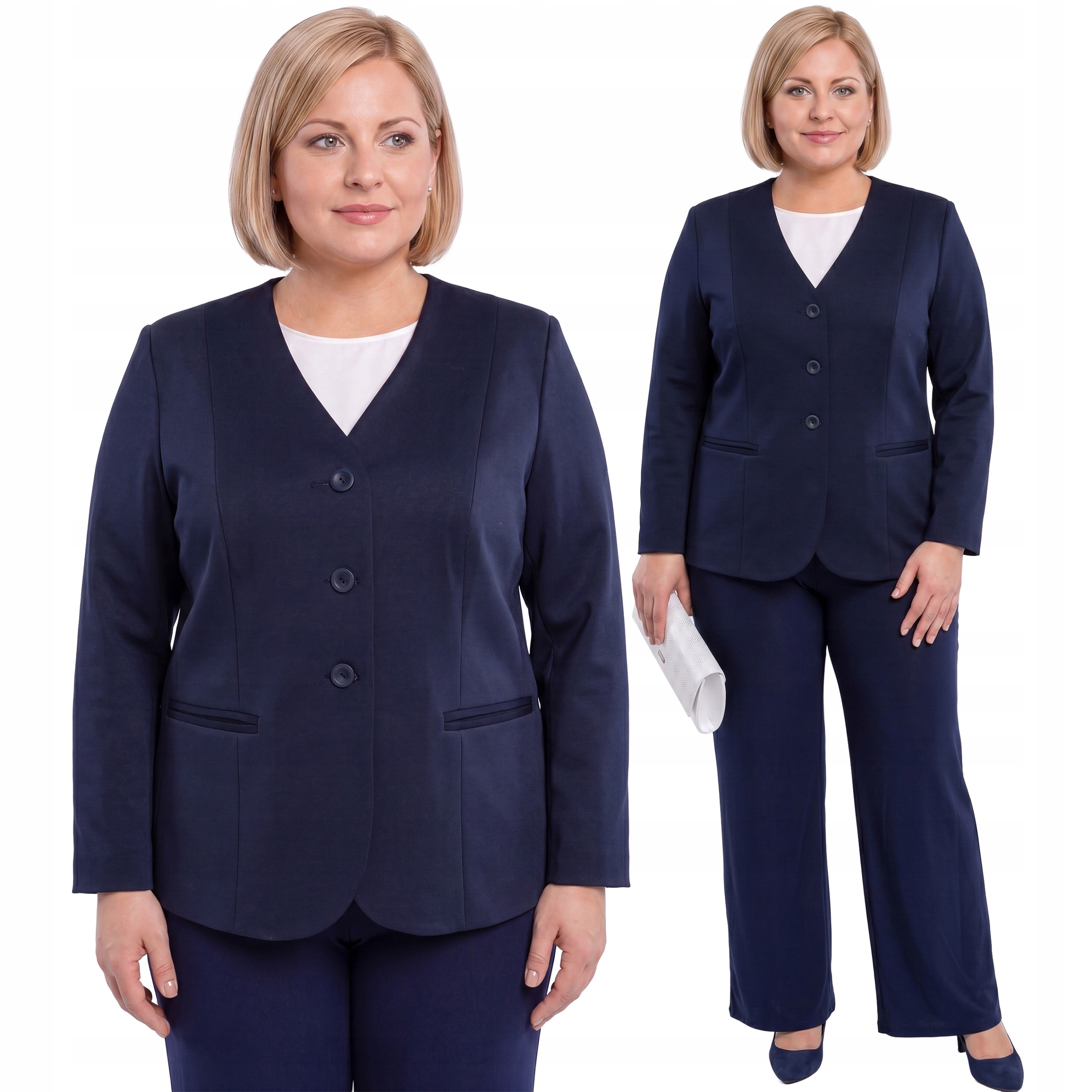 Klasické tmavě modré sako plus size velikost 58