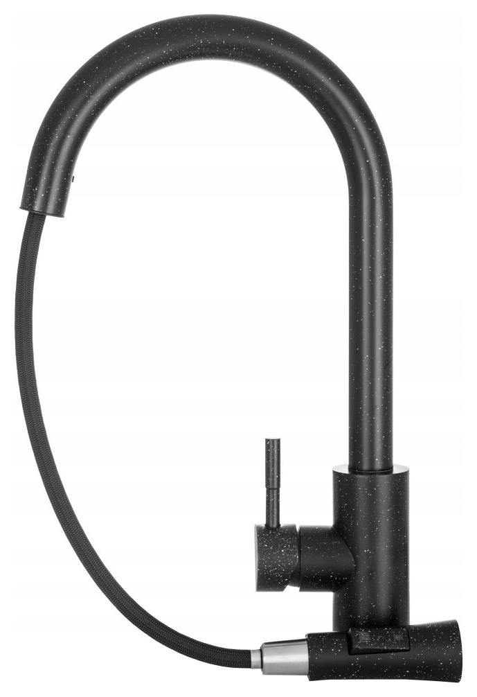 Kuchynská Batéria S Výsuvnou Hubicou Čierna Granitová Kuchynská Vodovodná Batéria Oceľová