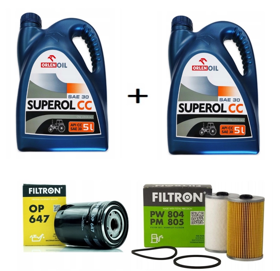 Olej filtry do Ursus C330 C335 C360 C362 C385 Superol CC 10L Filtron