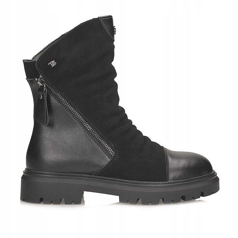 Pohodlné Kožené Kotníkové Boty na podpatku T.Sokolski Hw Z25-163 Blk