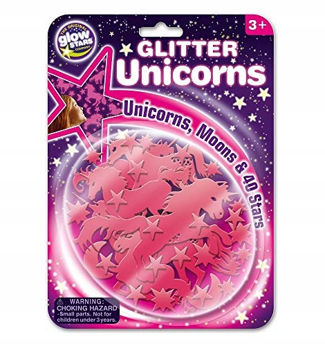 Świecące W Ciemności Brokatowe Jednorożce Gwiazdy Dla Dziewczynek Przylepne EAN (GTIN) 5060122733663