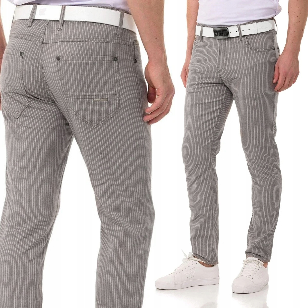 Neformální prodyšné kalhoty Cipo Baxx s proužky