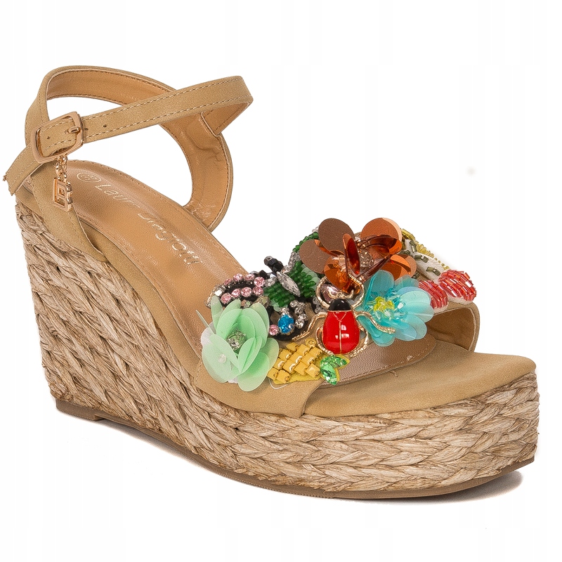 Laura Biagiotti Sandały 8166 Mustard koturny r.39