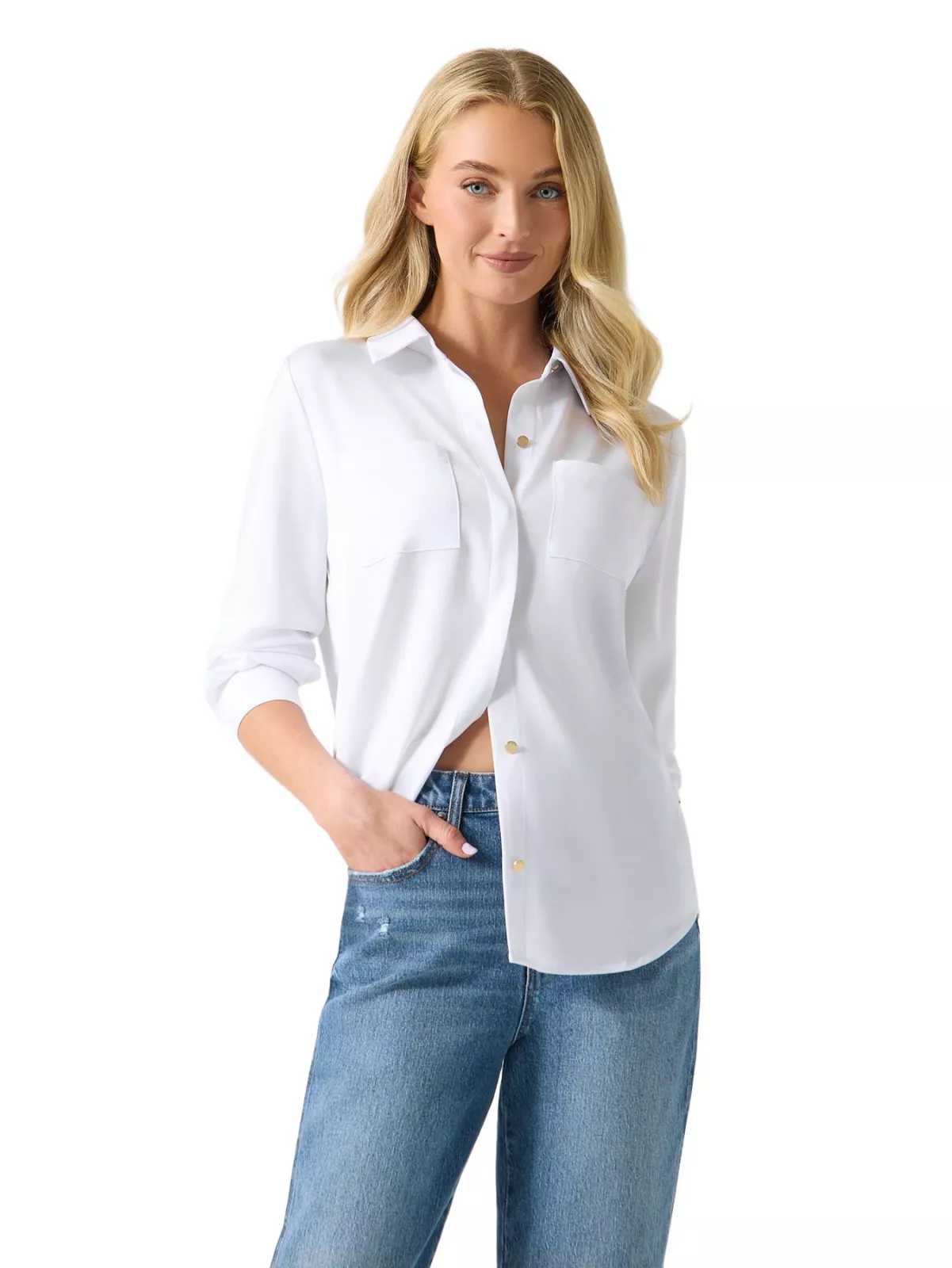 Guess dámská košile Olinda satin blouse bílá S