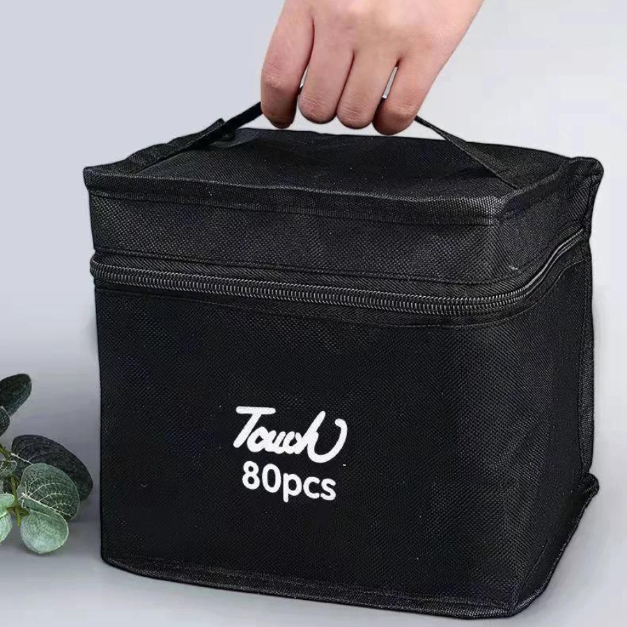 MARKERY ALKOHOLOWE 80 SZT Flamastry Mazaki Pisaki Dwustronne Pro + TORBA Marka Touch