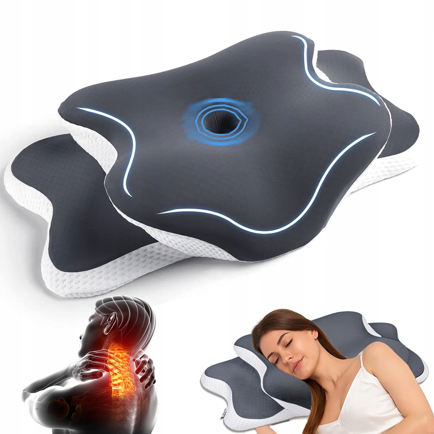 Poduszka Ortopedyczna Do Spania Memory Pianka Dla Szyi I Kręgosłupa