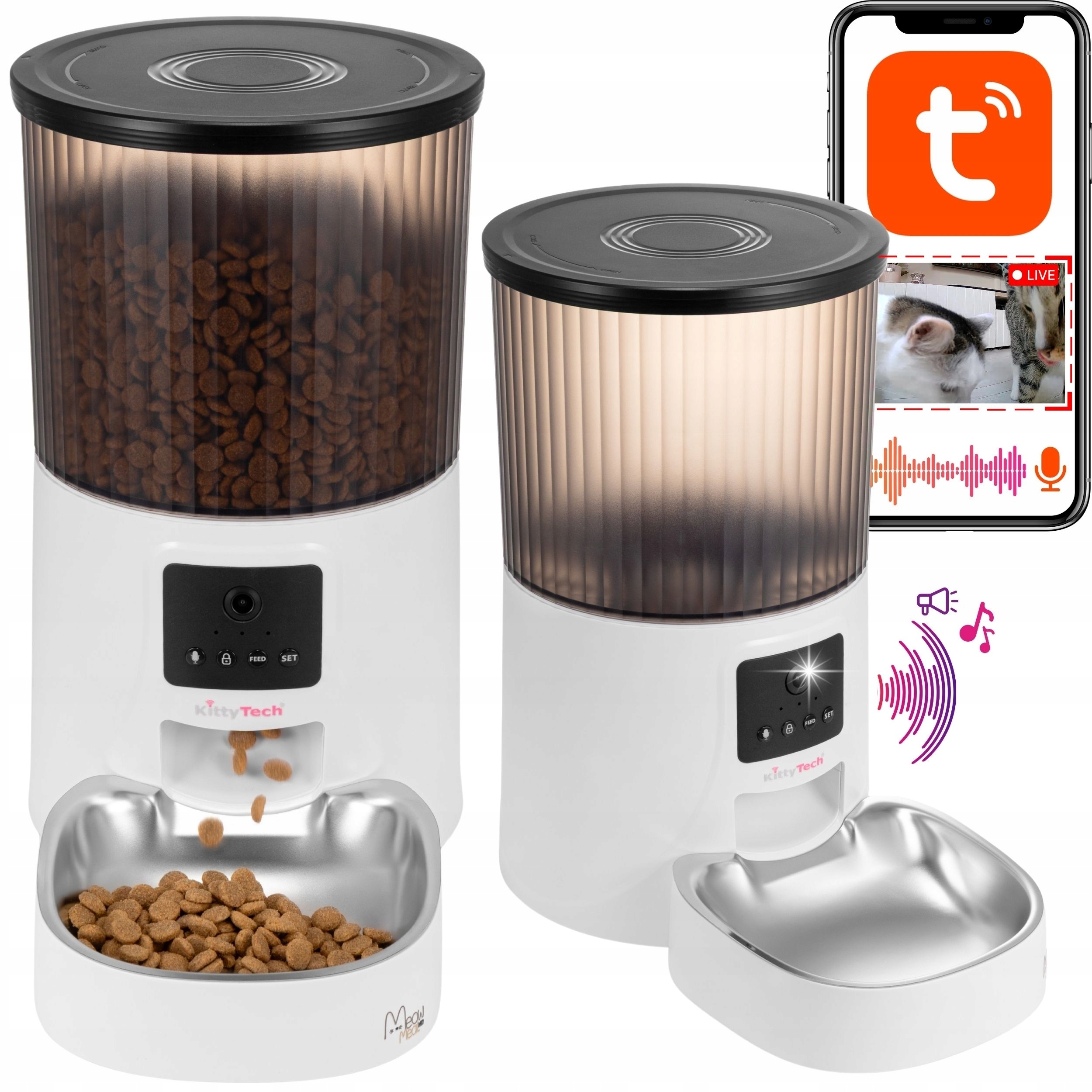 Automatický dávkovač krmiva s kamerou WiFi Tuya MeowMealHD KittyTech