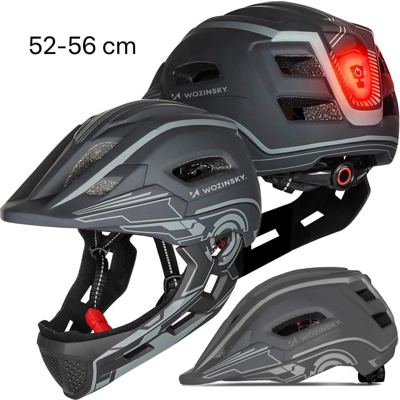 Dětská cyklistická helma Wozinsky fullface helma na kolo pro děti pevná
