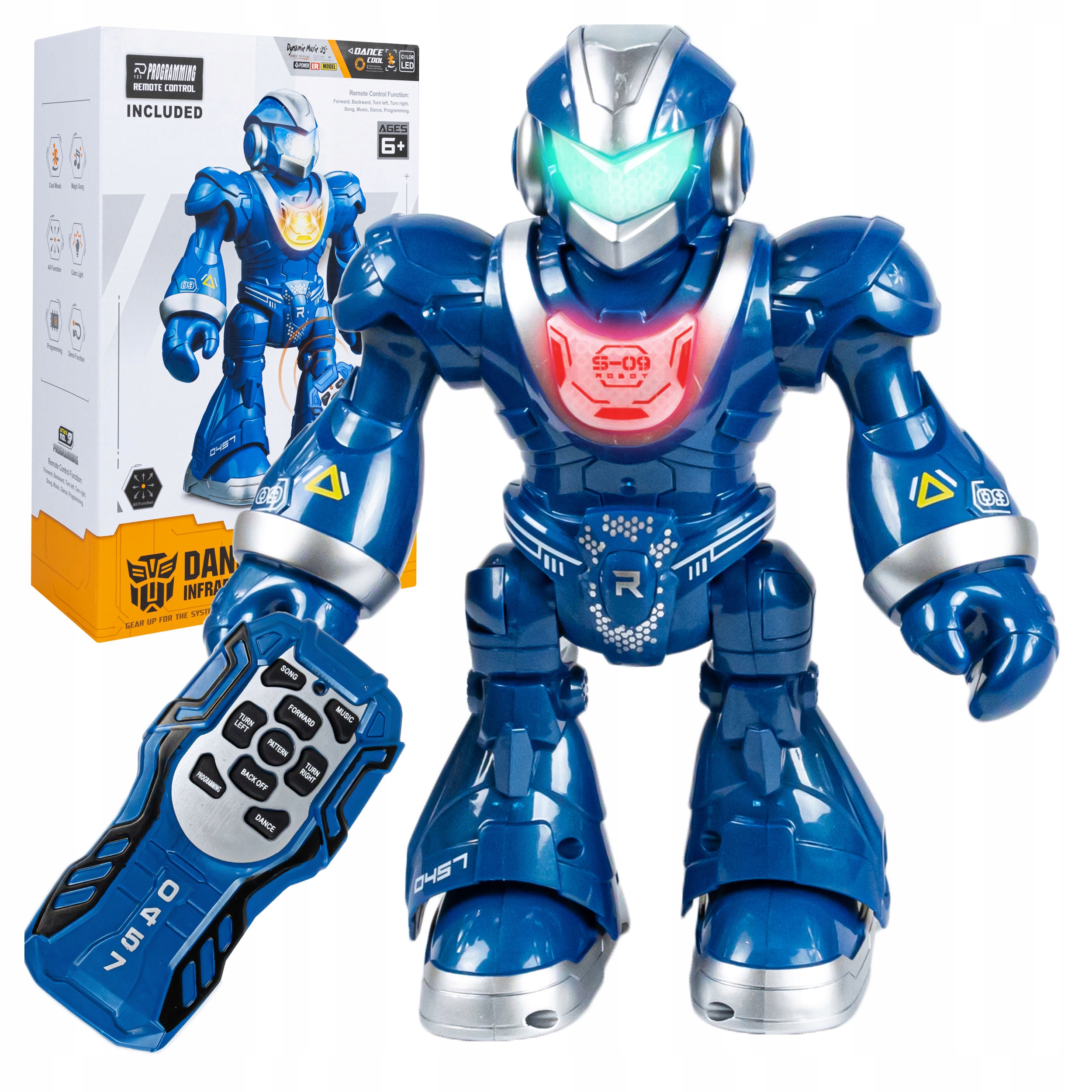 ROBOT RC ZDALNIE STEROWANY PROGRAMOWANY TAŃCZY ŚPIEWA PILOT DŹWIĘKI ŚWIATŁA