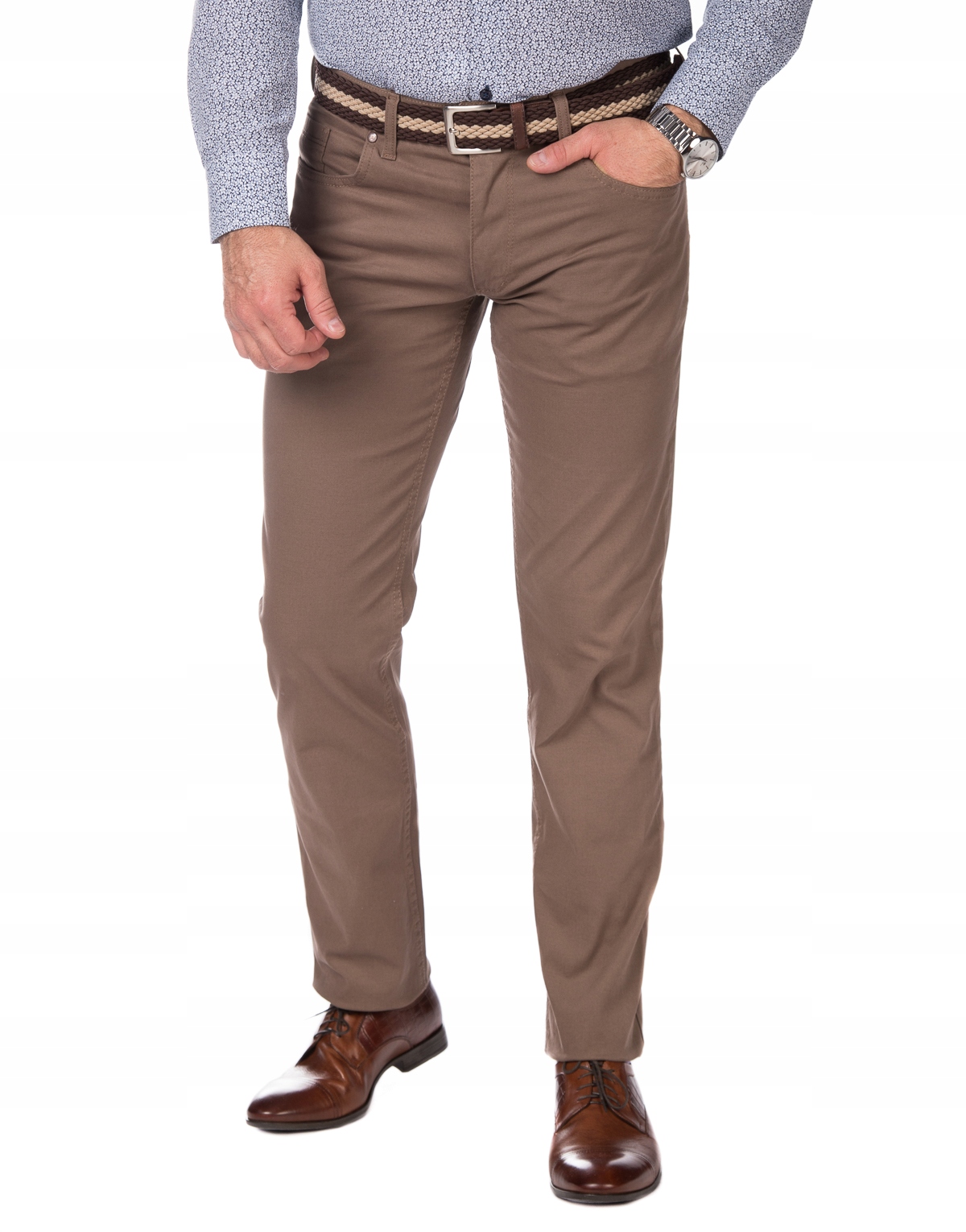 

Spodnie męskie Chino Brązowe eleganckie 182/86