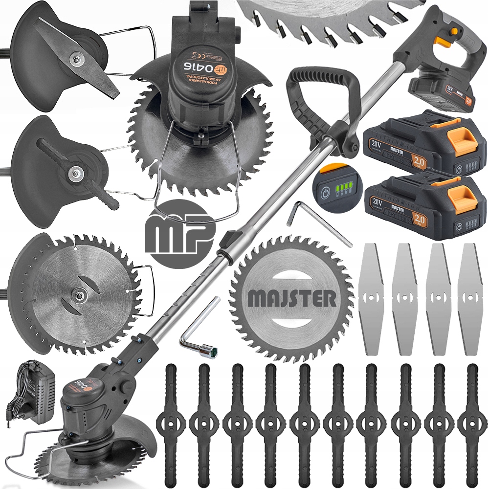 Podkaszarka Akumulatorowa Kosa Wykaszarka Zestaw XXL Mobilna Majster Polska