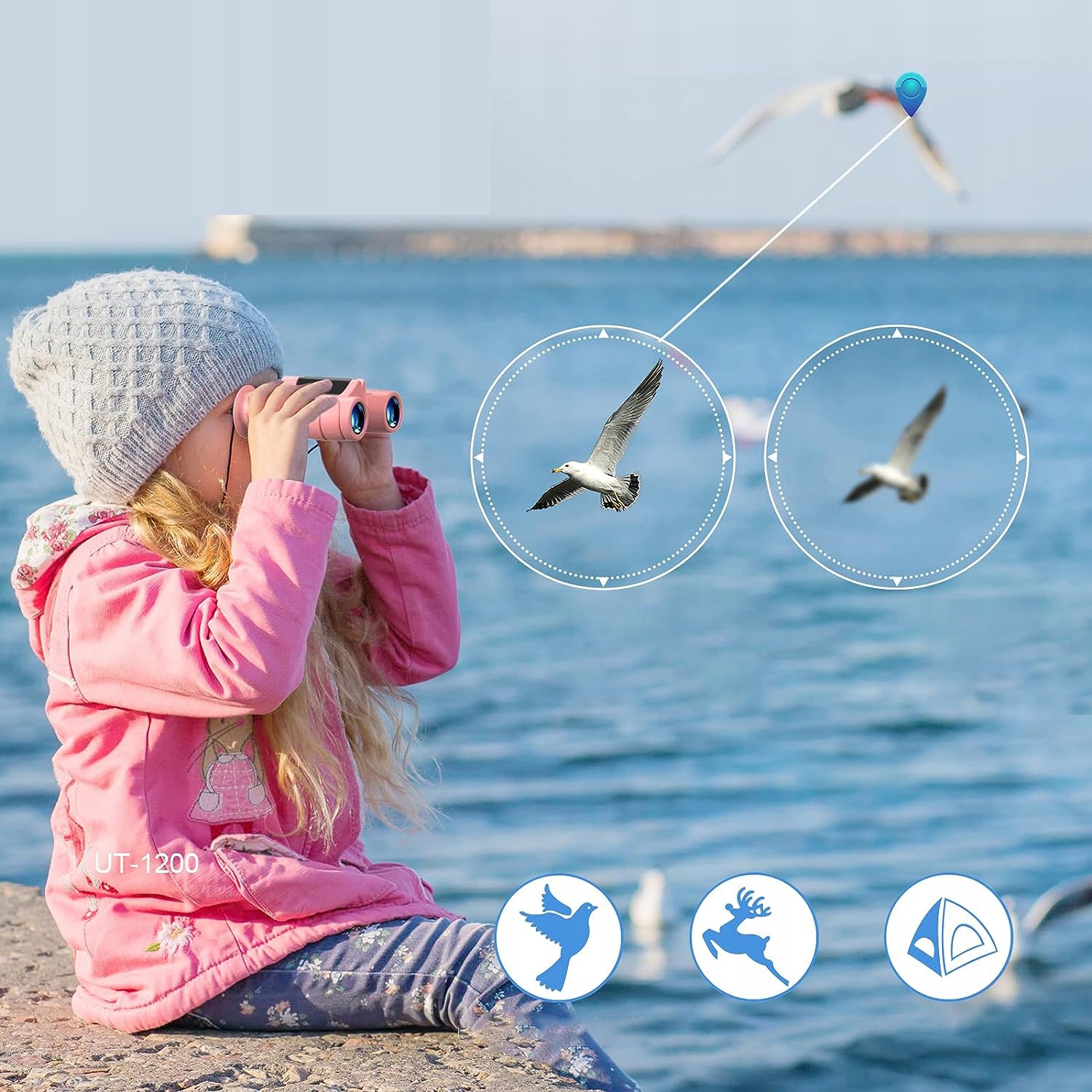 LORNETKI DLA DZIECI 8X 21MM 7.2° SOCZEWKA OPTYCZNA WODOODPORNY RÓŻOWY Model 6TY0310PK