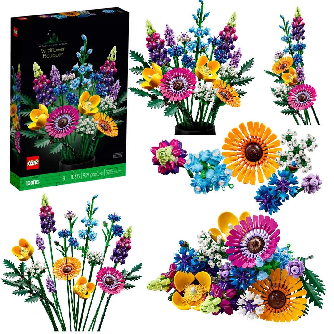 LEGO Icons 10313 Bukiet z polnych kwiatów kwiaty 13428780995 - Allegro.pl