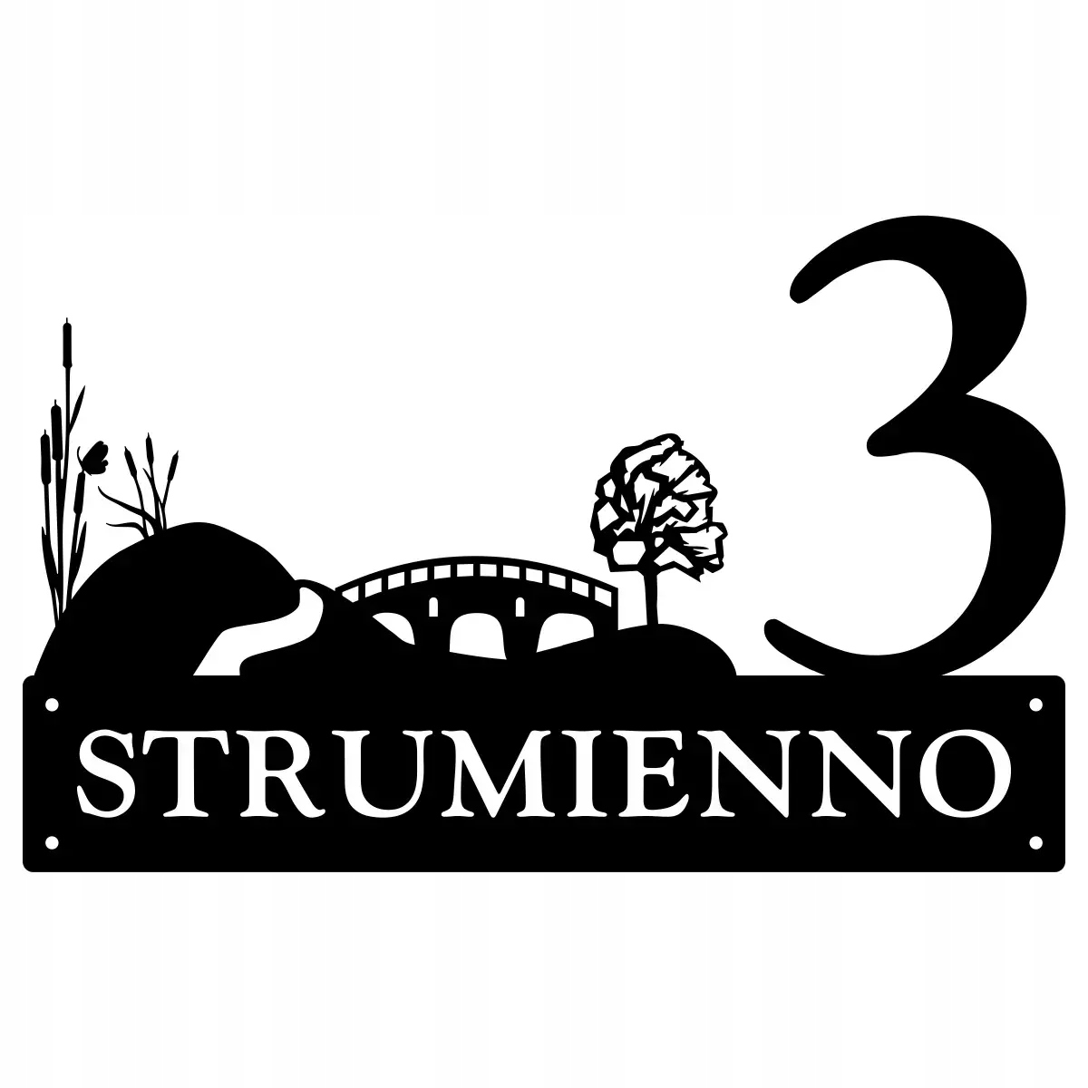 Číslo Na Dom 48 cm Tabuľa Adresa Oceľ 2 mm ul. Strumienno