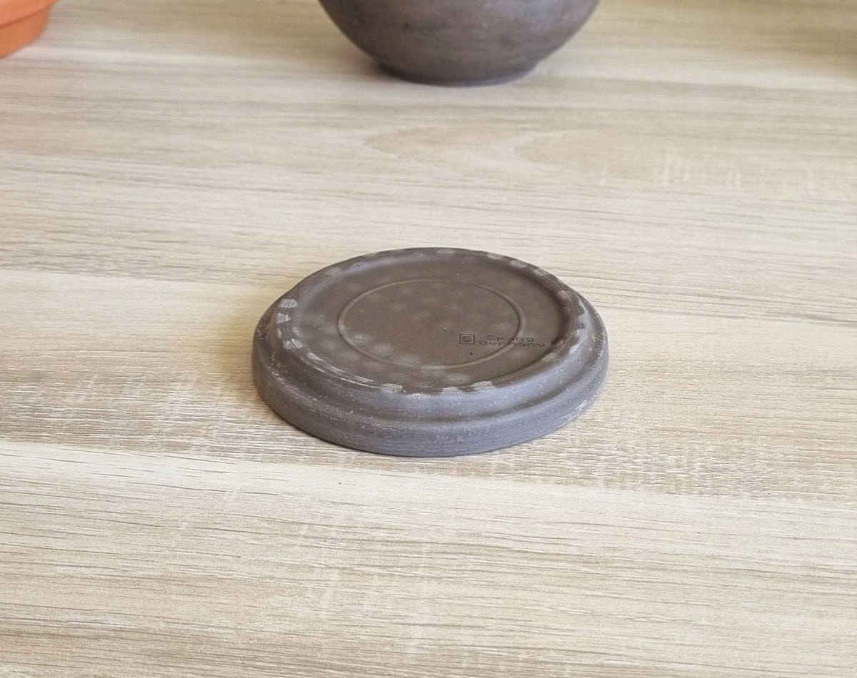 Podstawka gliniana pod doniczkę BAZALT 9cm - spodek ceramiczny z terakoty Marka Cermax