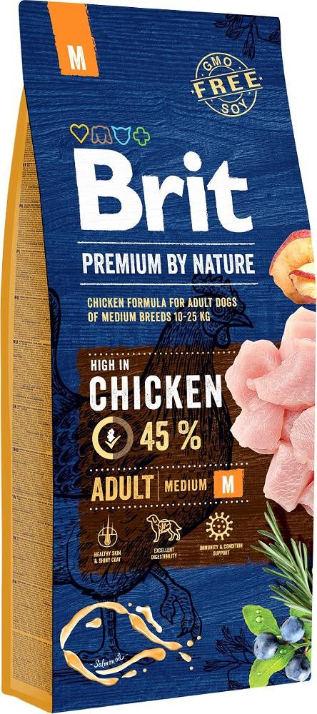 Levně Brit Premium By Nature Adult M suché krmivo s kuřecím masem pro dospělé psy