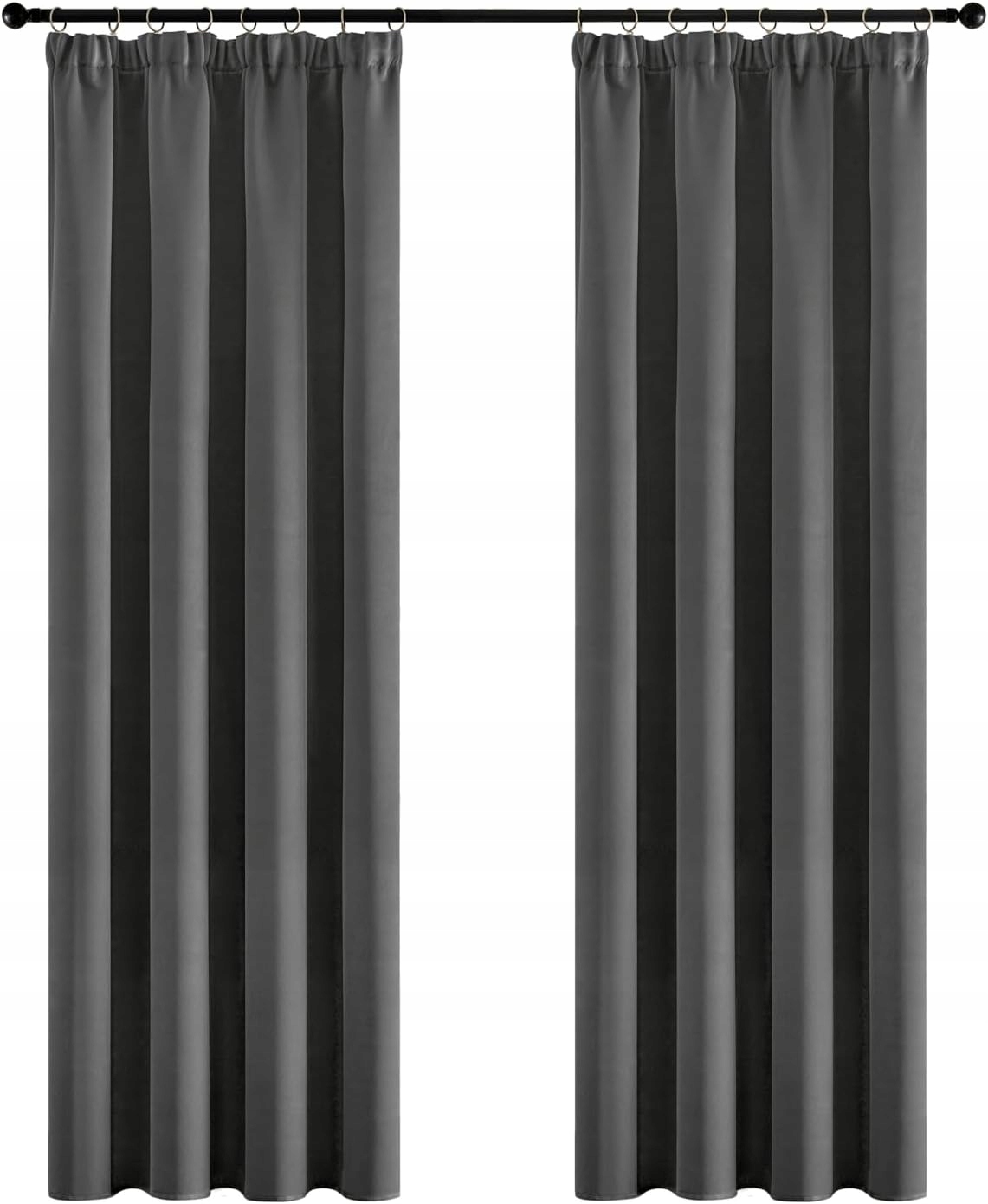 Miulee Závěs Neprůhledná 140X225 CM Tmavě Šedá 2KS Zatemňovací