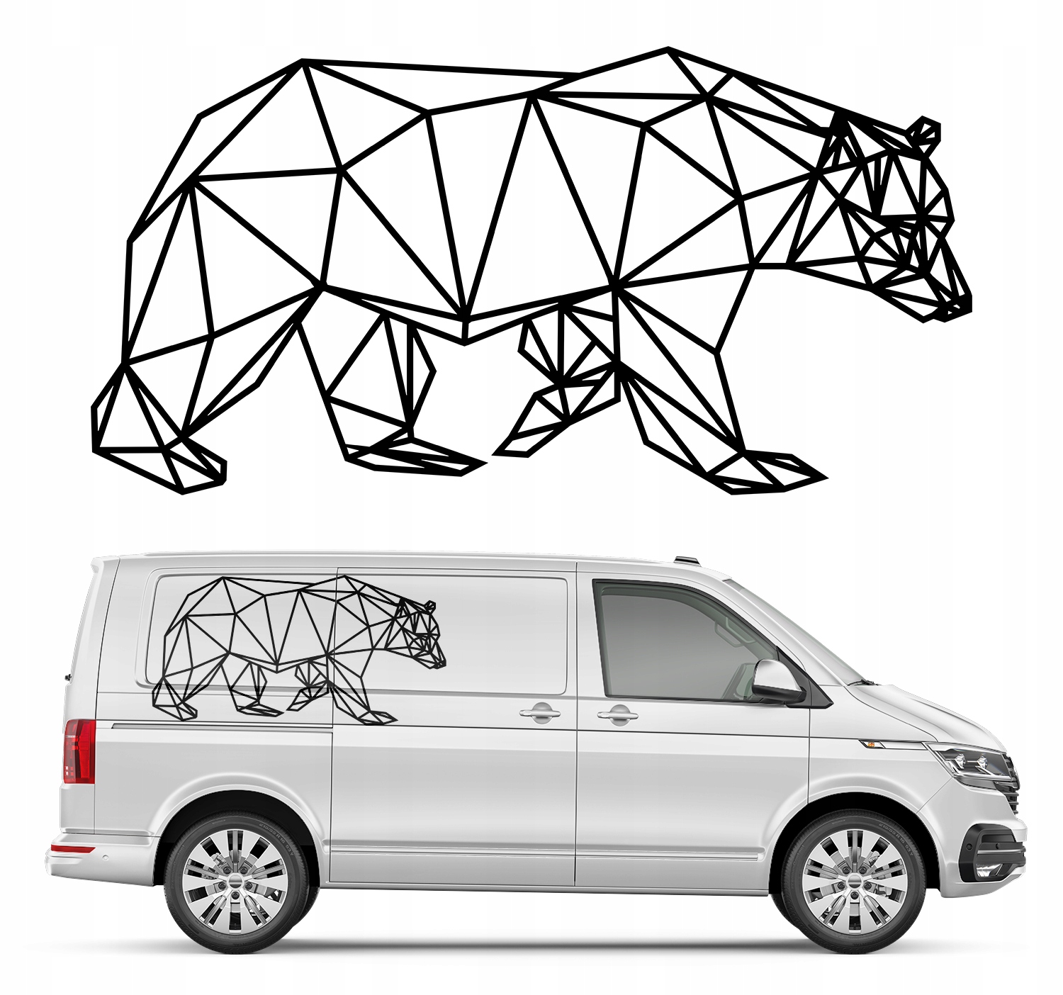 Samolepka Motiv Auto Camper Medvěd 82x162 cm