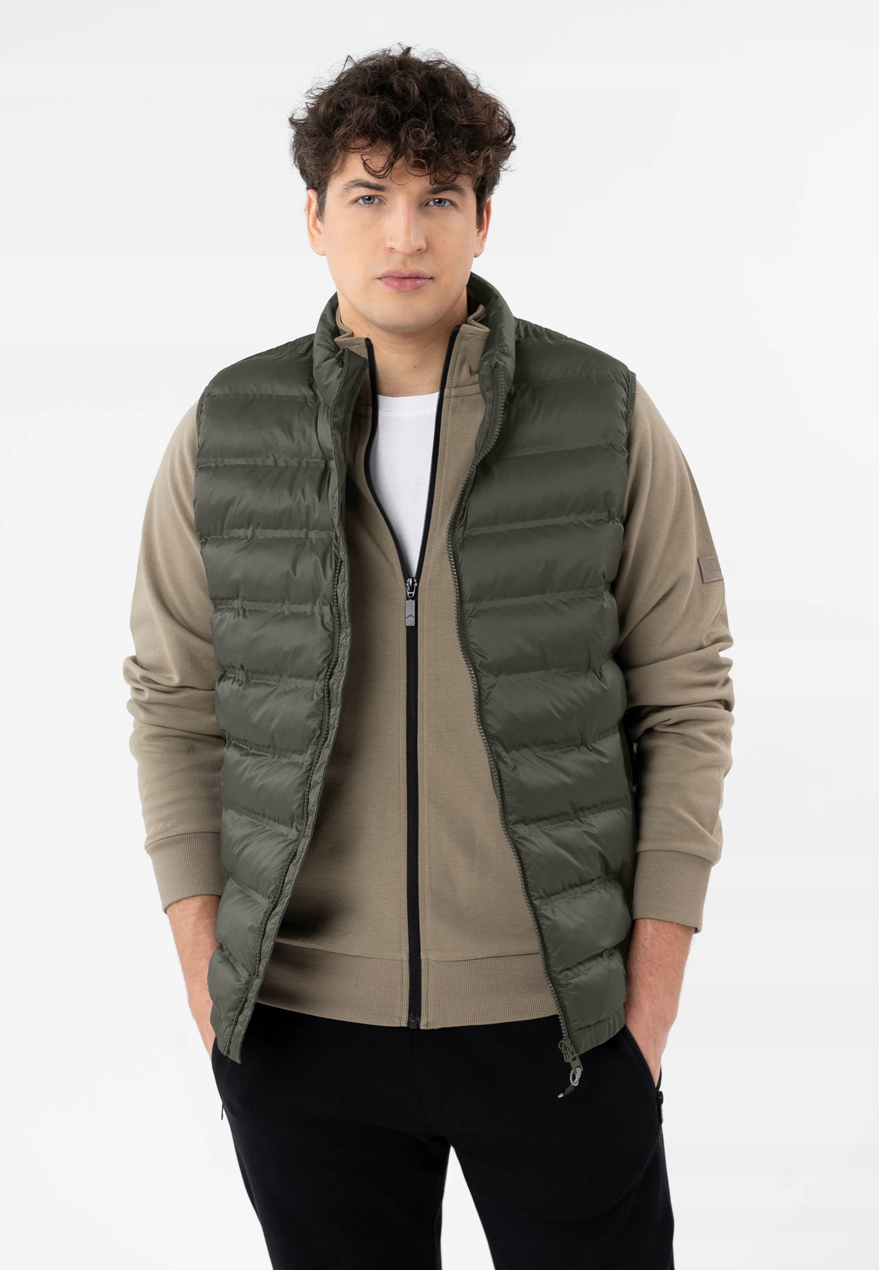 Pánský Prošívaný Bunda Bez Rukávů Zelený Volcano V-junip L