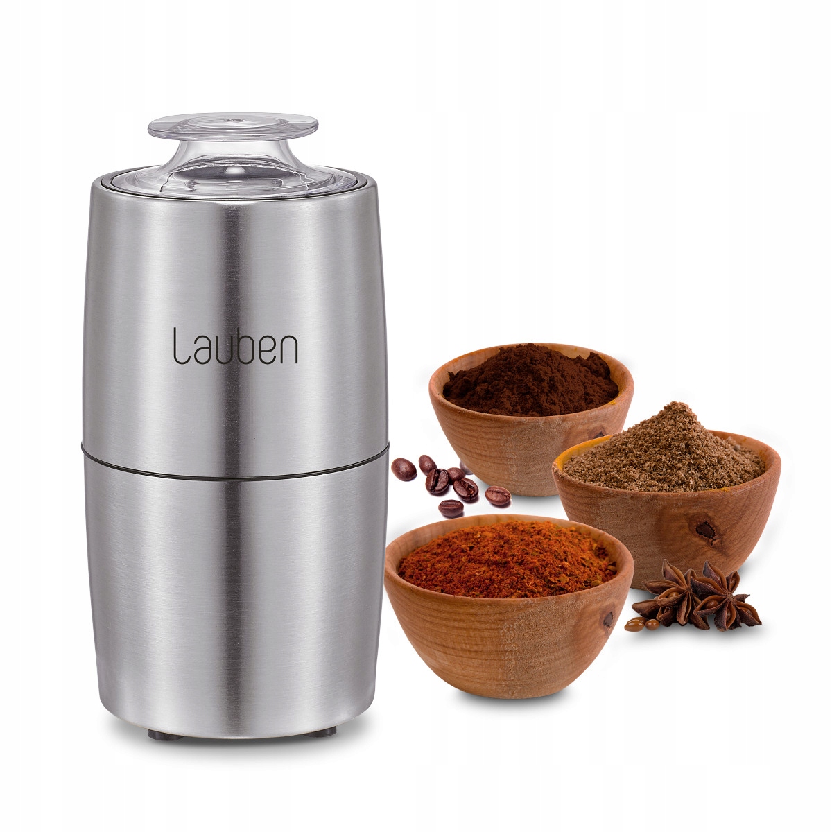 Stalowy młynek elektryczny Lauben 200ST – do kawy, orzechów, nasion i ziół