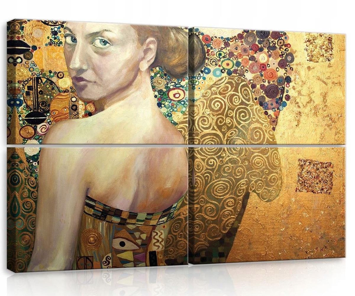 Obraz Na Plátne Canvas 120x80 Abstrakcia Umenie Portrét Žena Zlato
