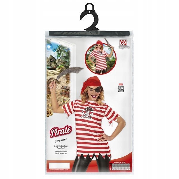STRÓJ PIRATKI TSHIRT W PASKI BANDANA OPASKA xl Rozmiar XL