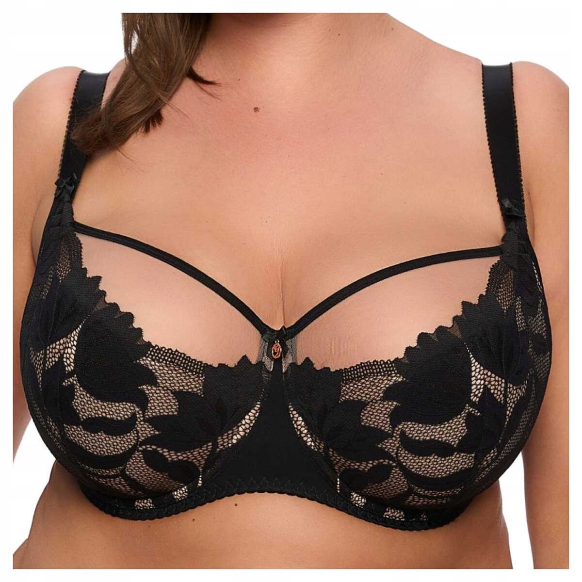 Gaia Polovyztužená podprsenka s krajkou Keto 1134 černá plus 90J