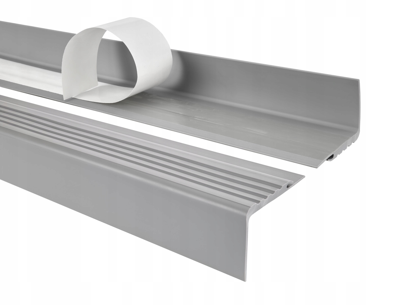 Schodiskový profil Pvc protišmykový samolepiaci Pmw, 48x42 mm, sivý, 110 cm
