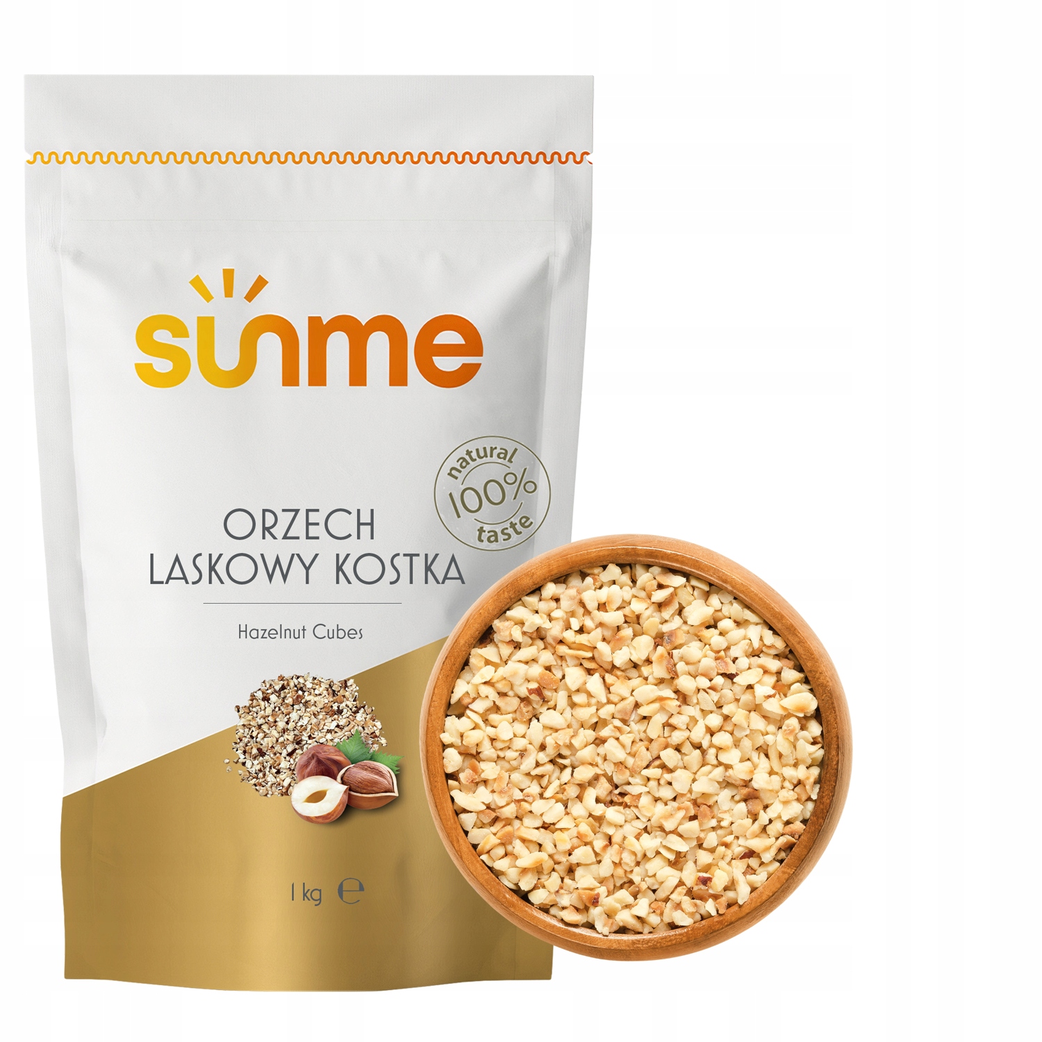 Levně Lískové Ořechy Loupané Kostka 1 kg Posypka na zmrzlinu a dezerty Kvalita