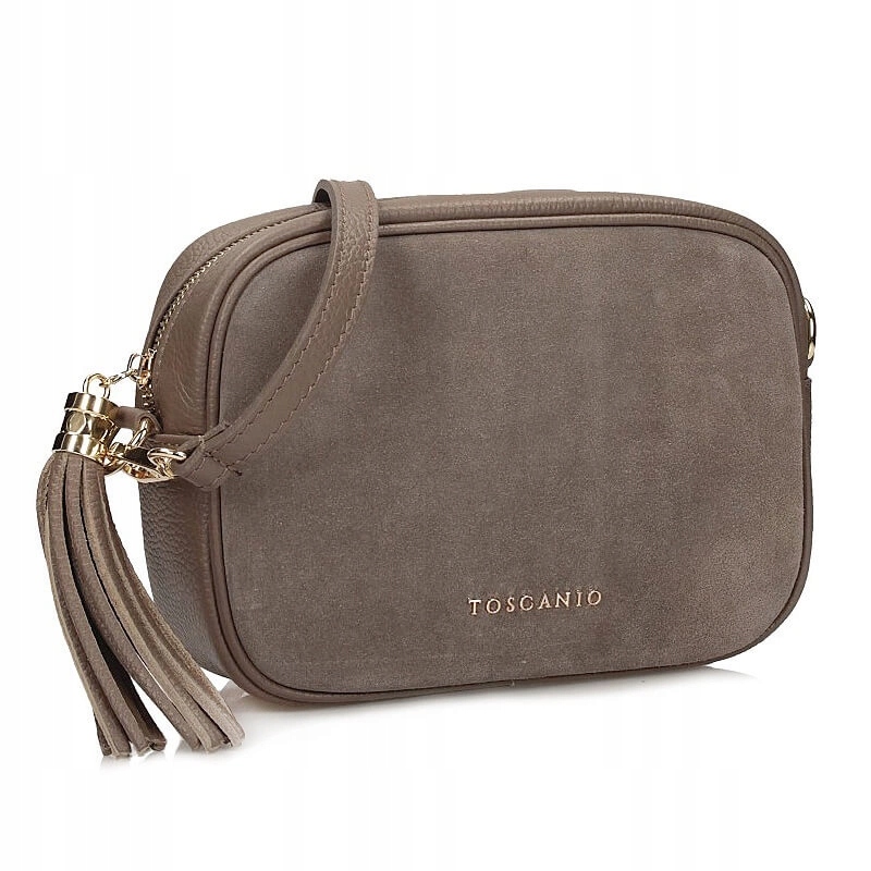 Stylová semišová Kabelka Přes Rameno Toscanio G88 C.Béžová D40