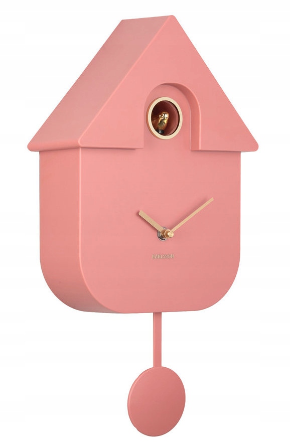 Růžový Klasický Moderní Hodinový Stroj S Kukačkou A Kyvadlem Karlsson KA6094PI