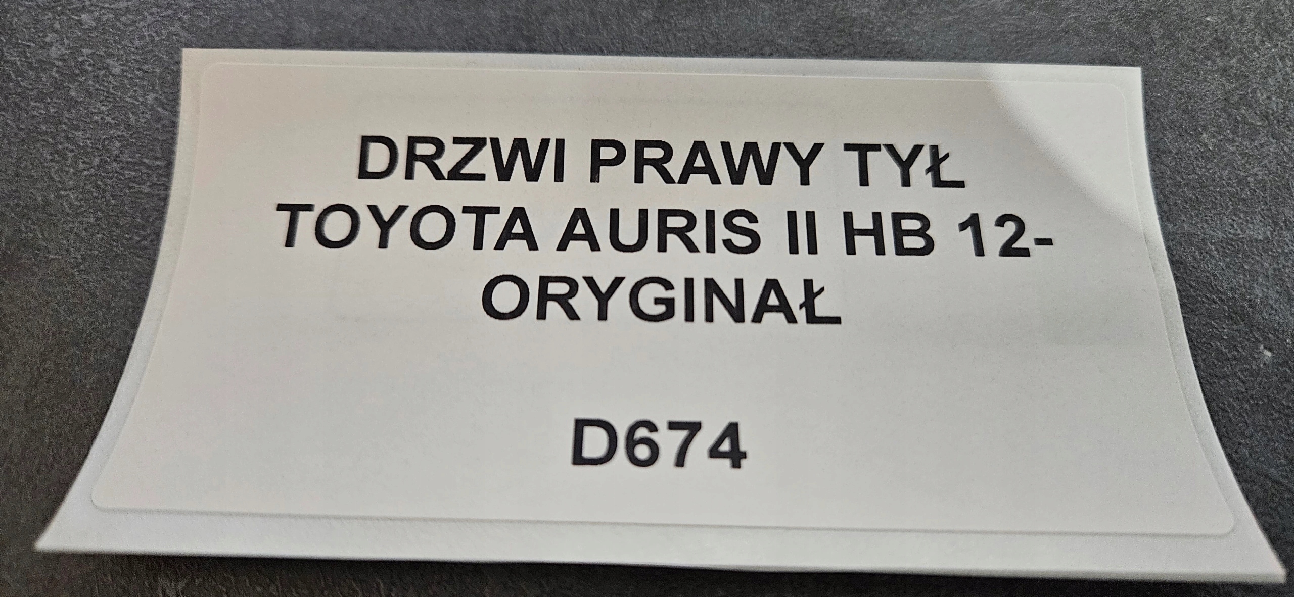 Tür rechts heck TOYOTA AURIS II HB 12- Original
