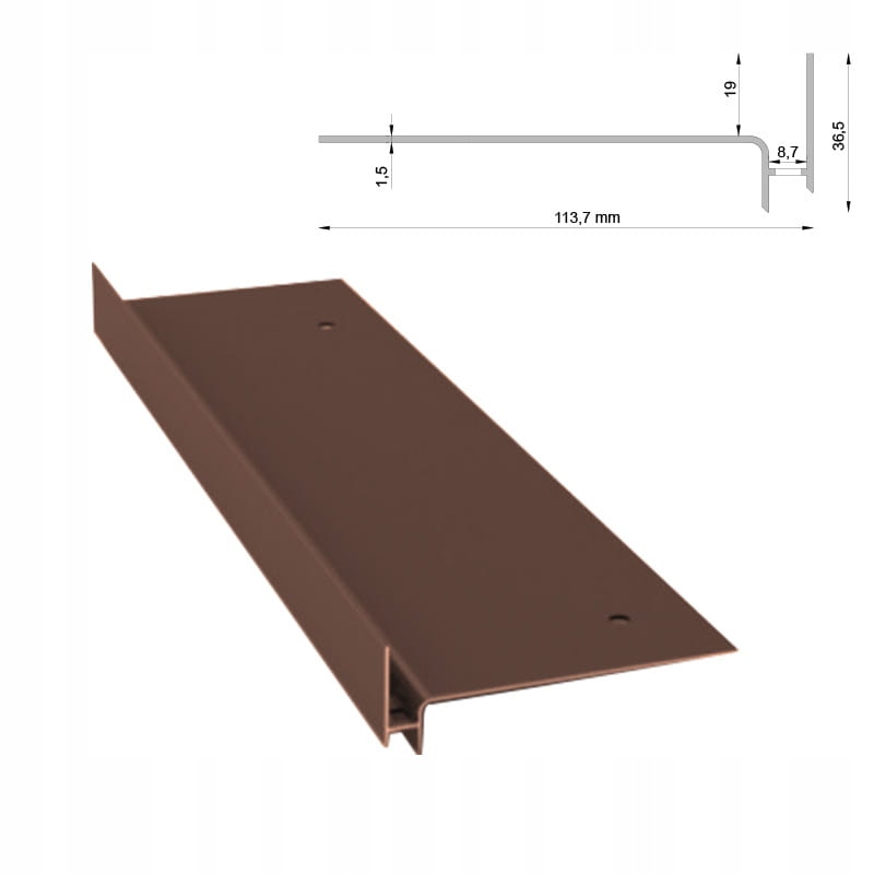 Schodový profil s ventilací Sw Renoplast Hnědá Ral 8019