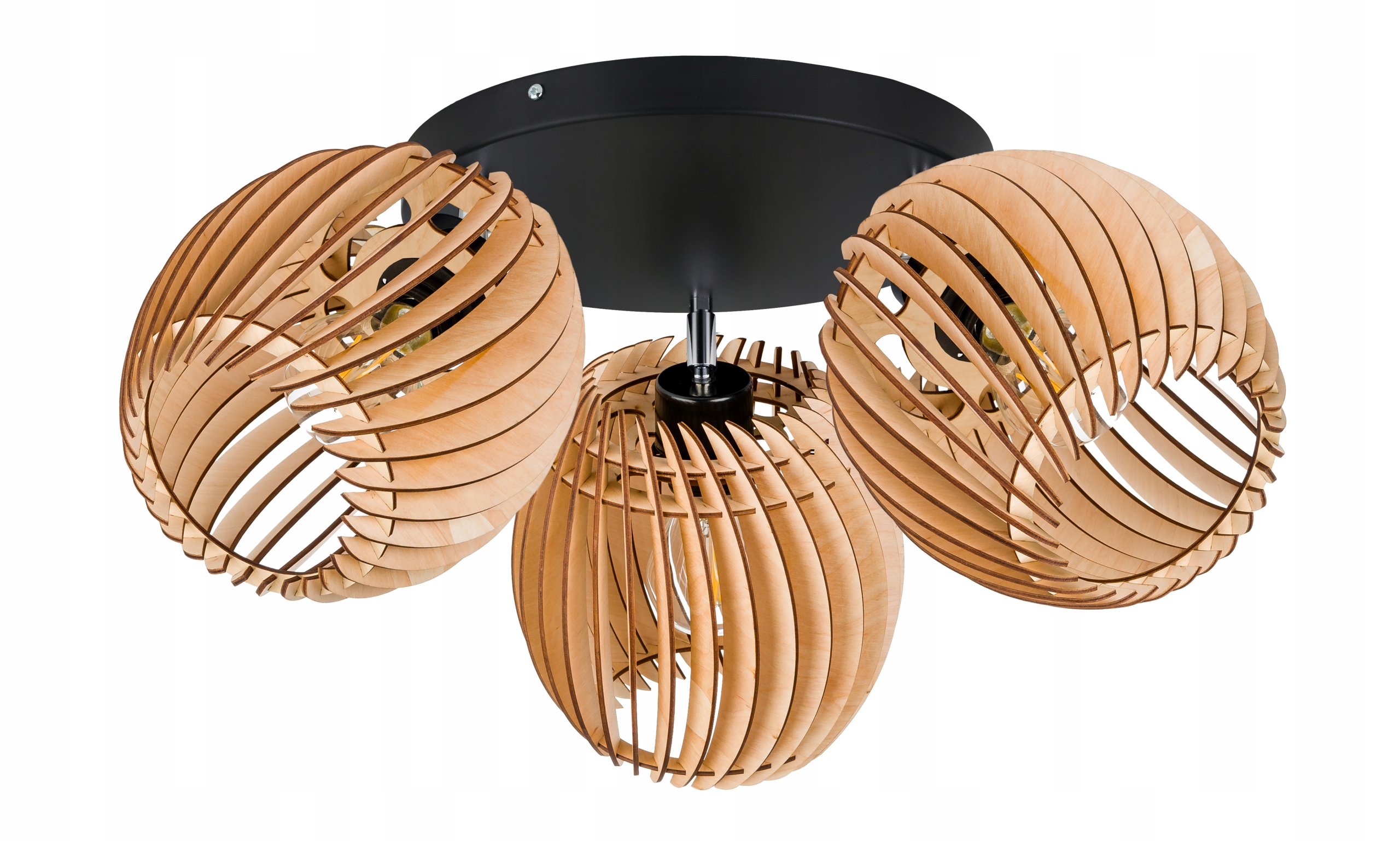 Závěsná Lampa stropní lustr Stropní Svítidlo pohyblivé stínítko Beczułka dřevo 3x E27